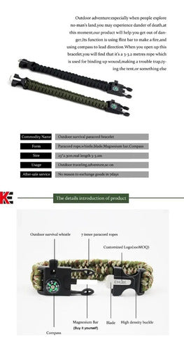 Pulsera de Supervivencia Cuerda Bru Camo Negro 23 cm · 16948 · foto 07