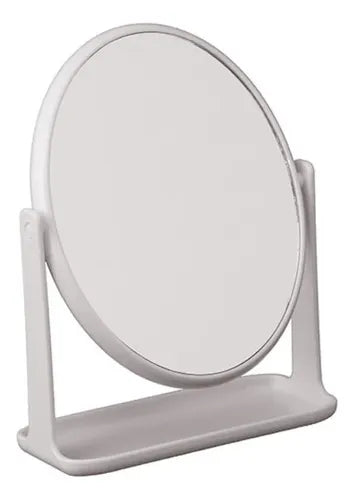 Espejo Maquillaje Plegable Doble Faz Blanco