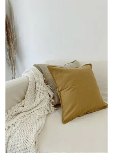 Funda Almohadón Bali 45x45 Lavable Avellana Lisa