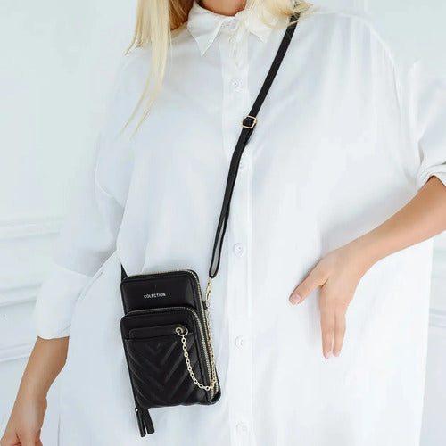 Mini Bandolera Phone Bag de Eco Cuero 100% PU Negro · 13629 · foto 02