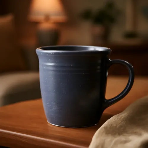 Taza Jarro Mug Ceramica Granito Gris Borde Blanco 530ml Gris