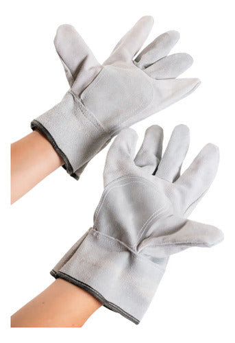 Guantes Cuero Descarne Trabajo Puño Cort
