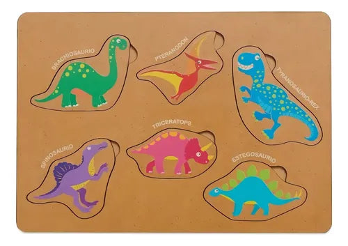 Juego de Encastre de Madera Didáctico Infantil Dinosaurios · 16652 · foto 02