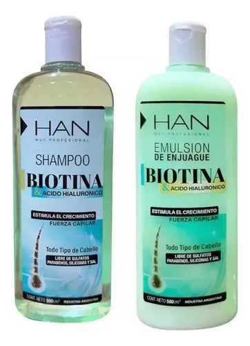 Kit Shampoo y Enjuague Han Biotina y Ácido Hialurónico 500ml · 17325 · foto 01