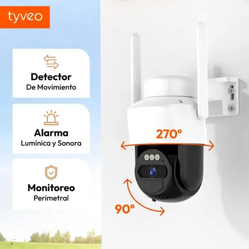 Cámara de Seguridad Domo 360 HD 3MP WiFi Panel Solar App Tuya Blanca · 16208 · foto 05