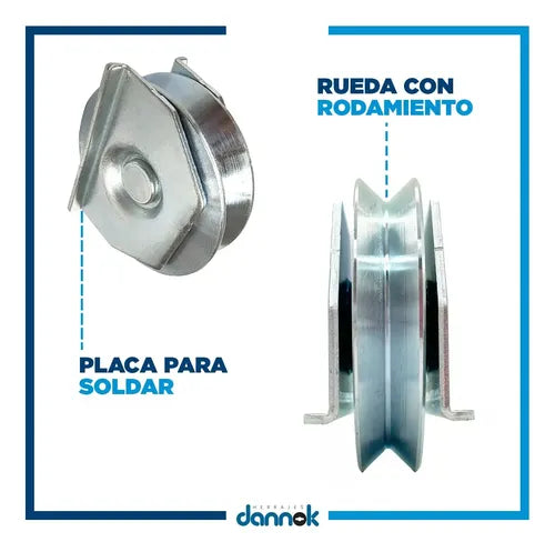 Rueda Porton Corredizo Canal Y Con Soporte X2u. Dannok