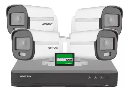 Kit Seguridad Hikvision Dvr 4ch + 4 Camaras + 240gb + Conect