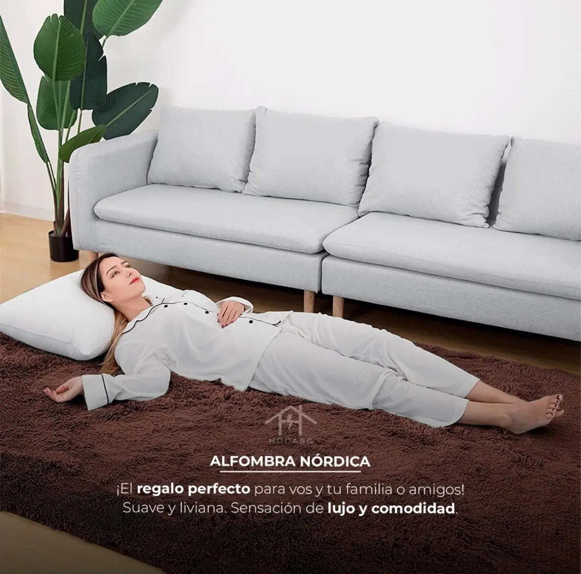 Alfombra 2x1,40 Mts Living Peluda Nórdica Pelo Largo