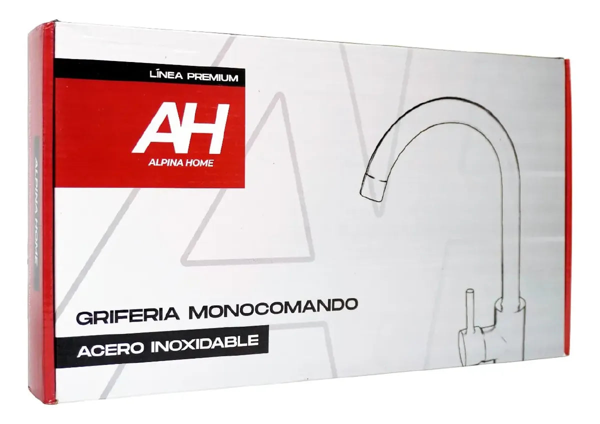 Griferia Pico De Ganso Acero Inoxidable Ah Home Baño Ah04