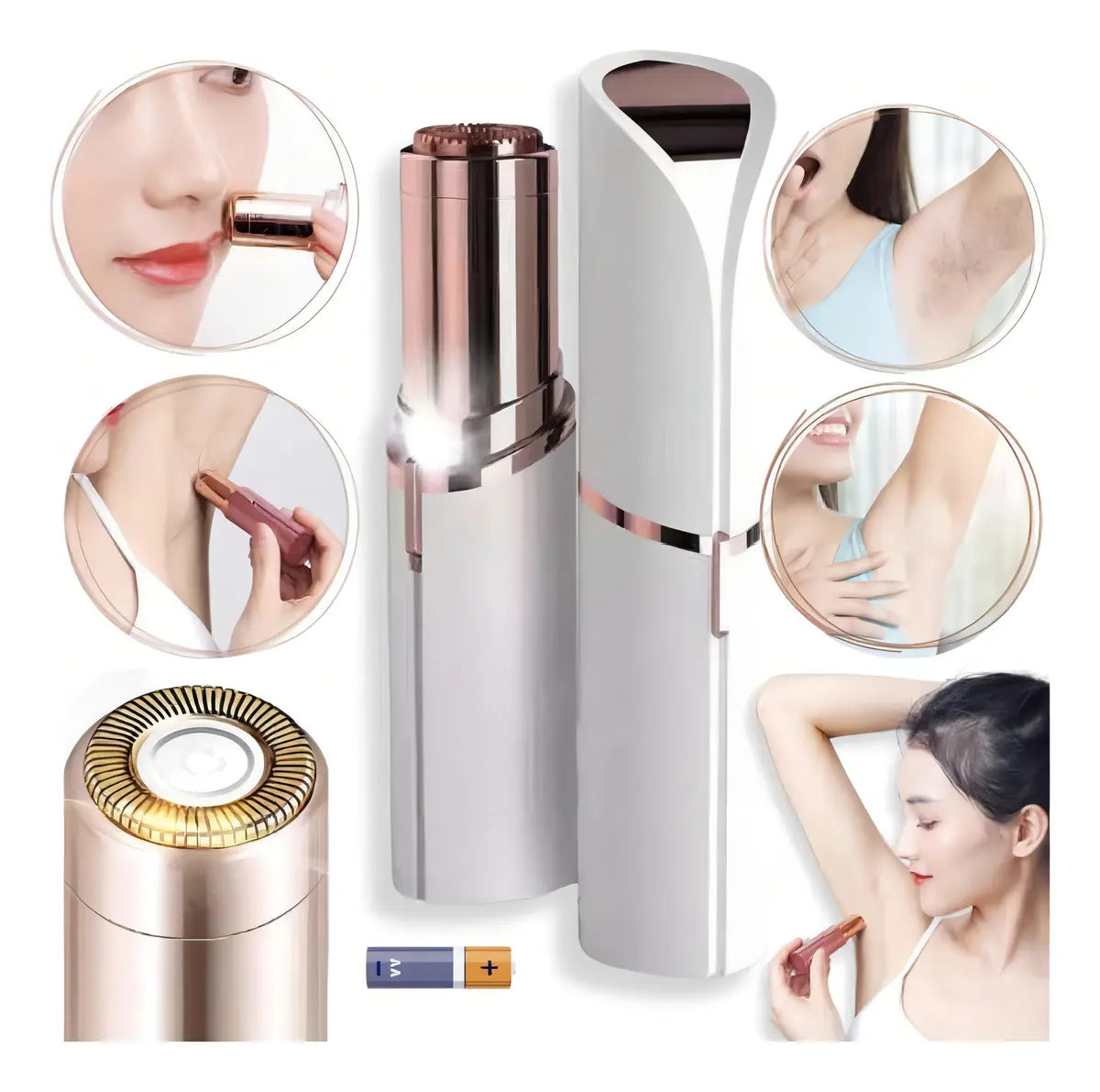 Depiladora Facial Recargable Portatil Sin Dolor Color Blanco