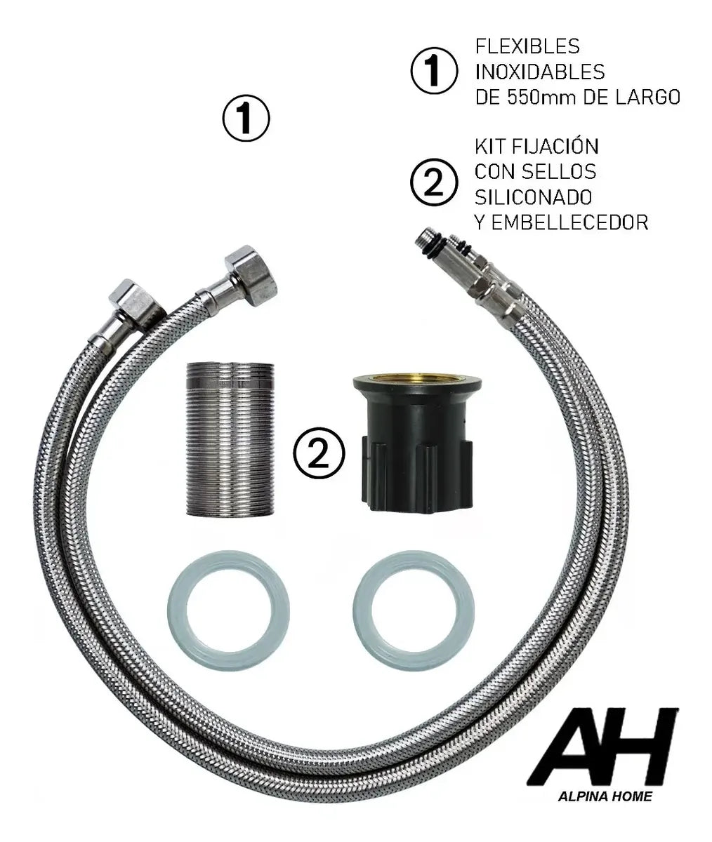 Griferia Pico De Ganso Acero Inoxidable Ah Home Baño Ah04