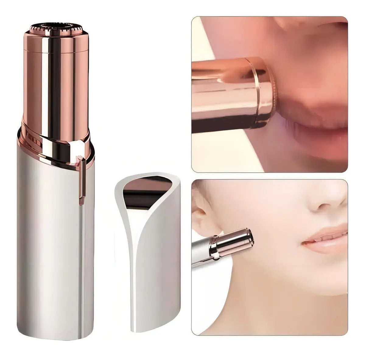 Depiladora Facial Recargable Portatil Sin Dolor Color Blanco
