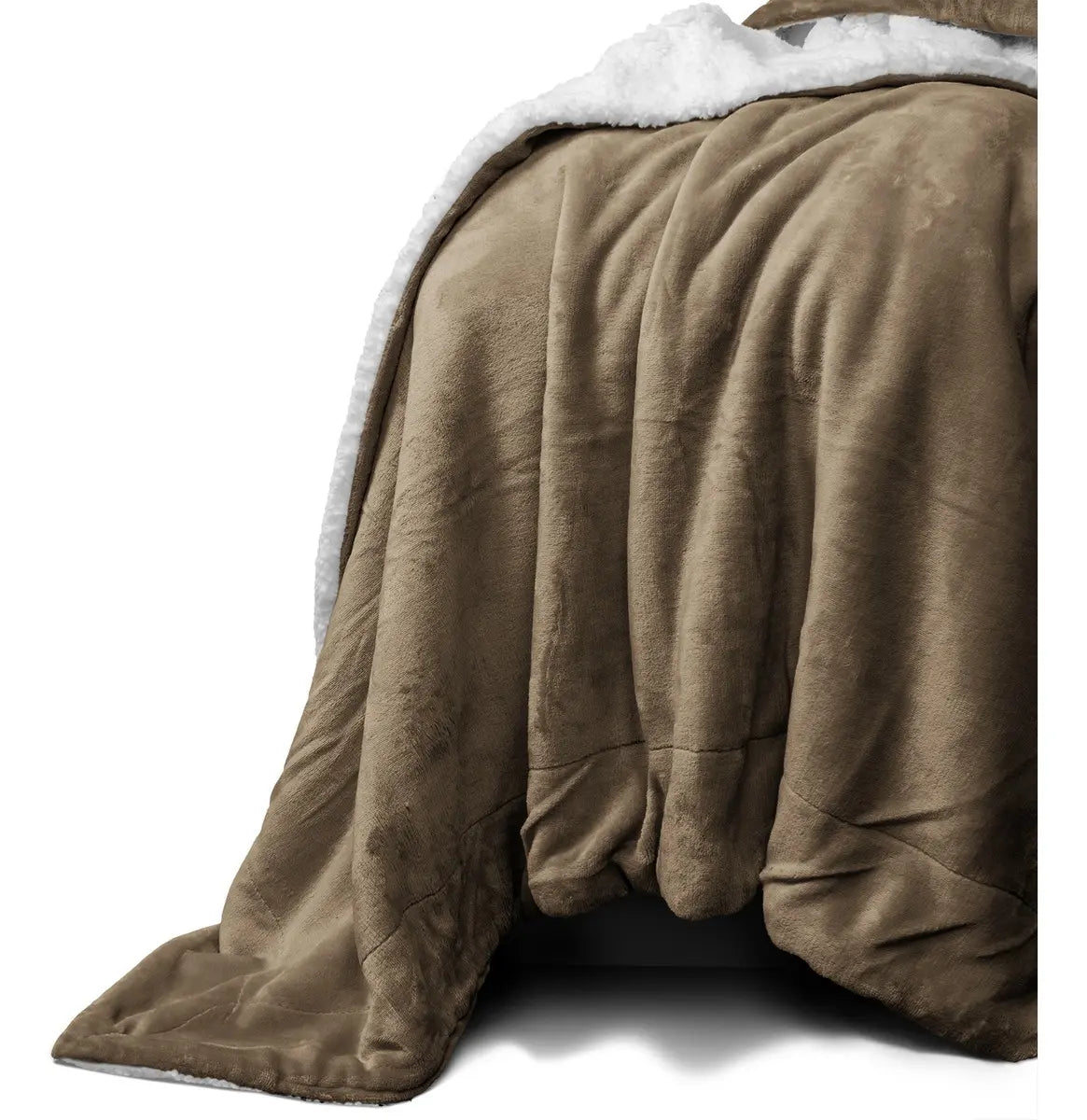 Frazada Corderito 1 Plaza Y Media Flannel Gruesa Liso 1.3 Kg Beige