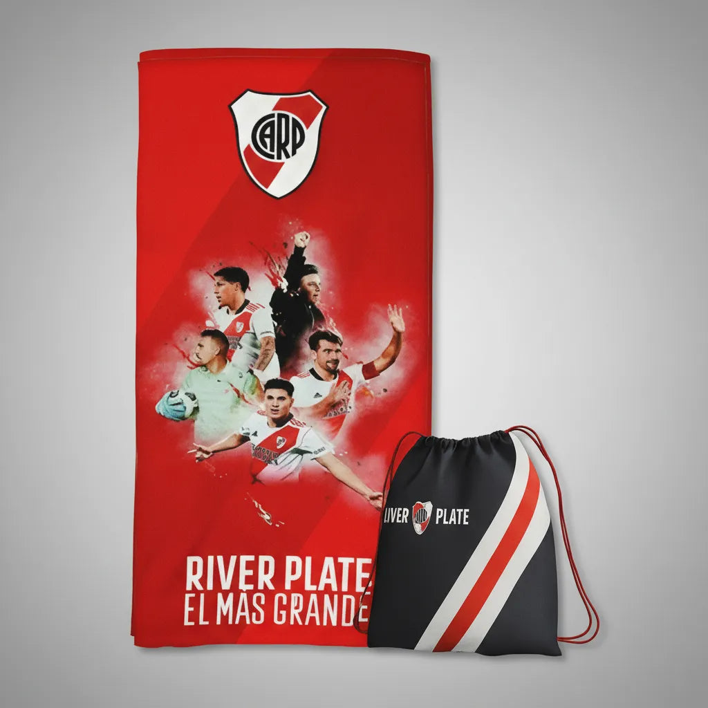 Toallones Secado Rapido River Boca Oficial C/ Mochila