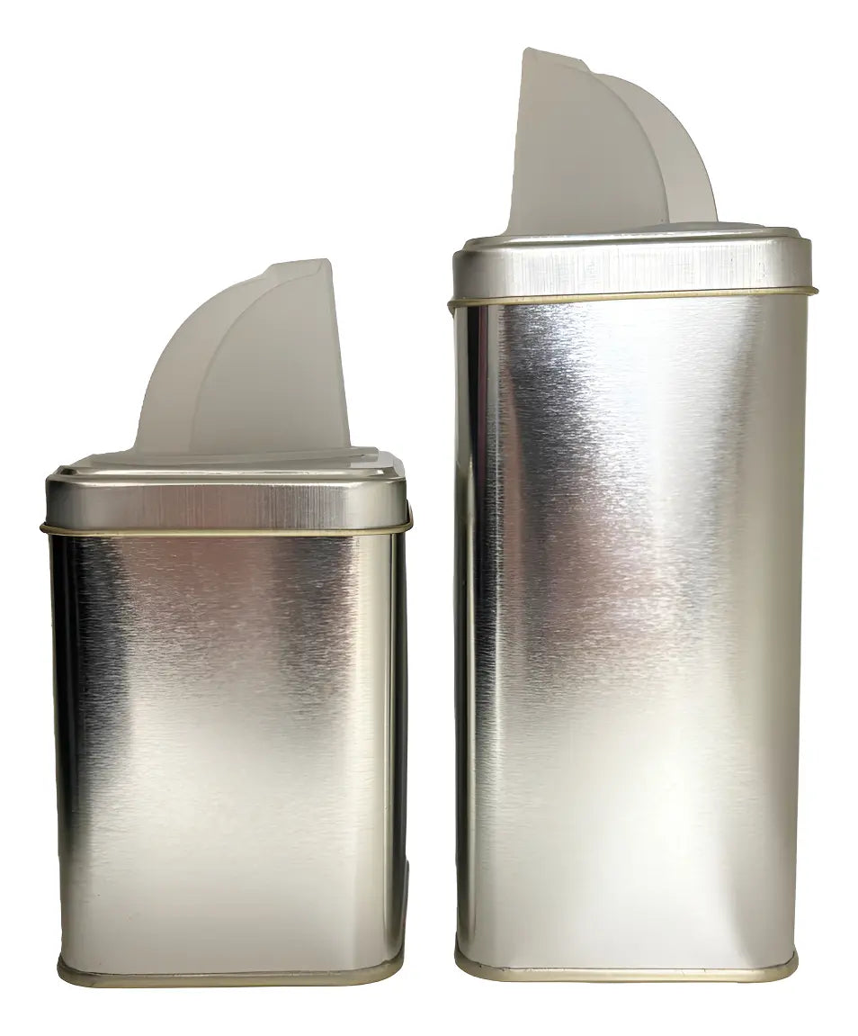 Set Lata Yerbera + Azucarera Pico Vertedor Plastico X12 Cuad