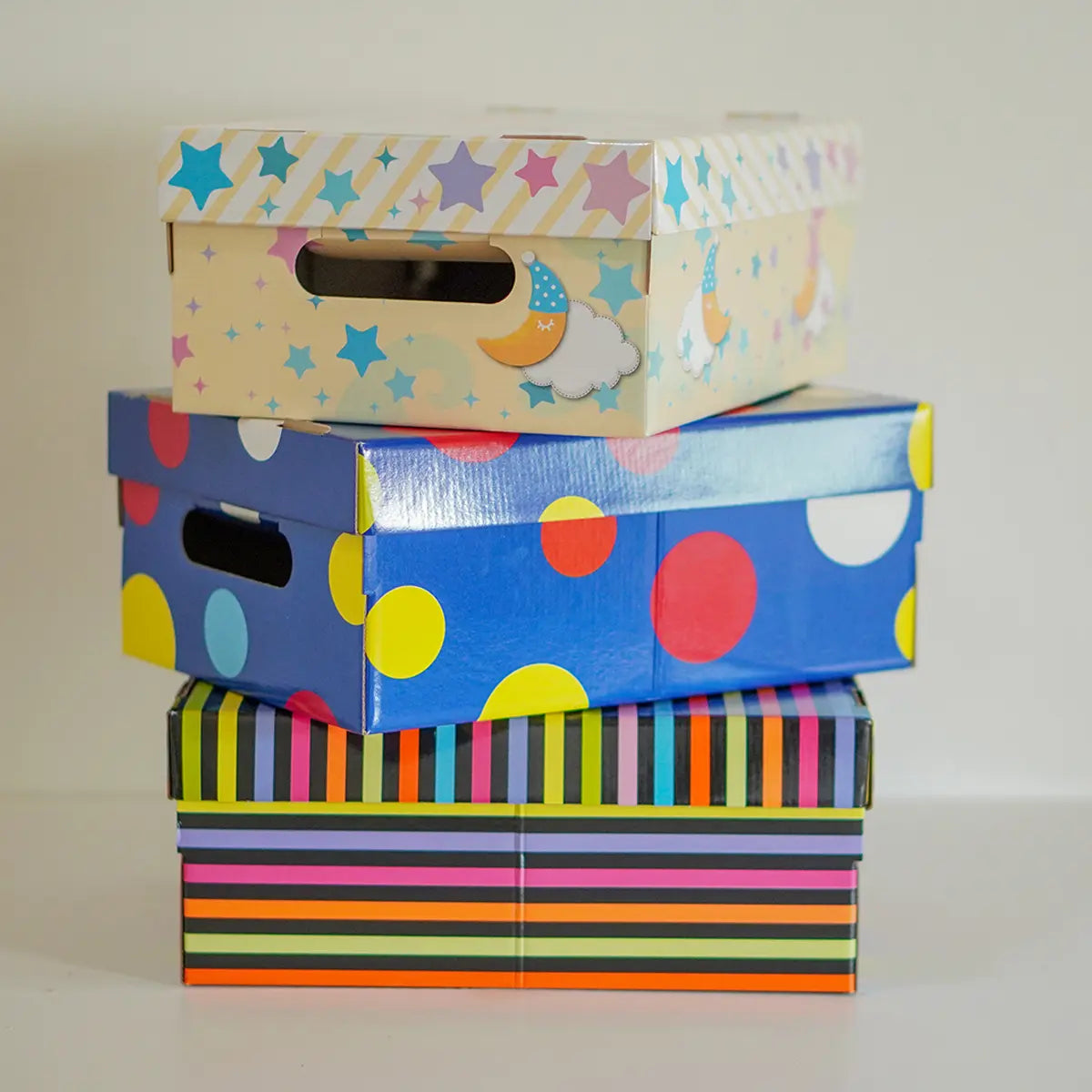 Set X10 Cajas Chicas Organizadoras De Cartón Barnizadas