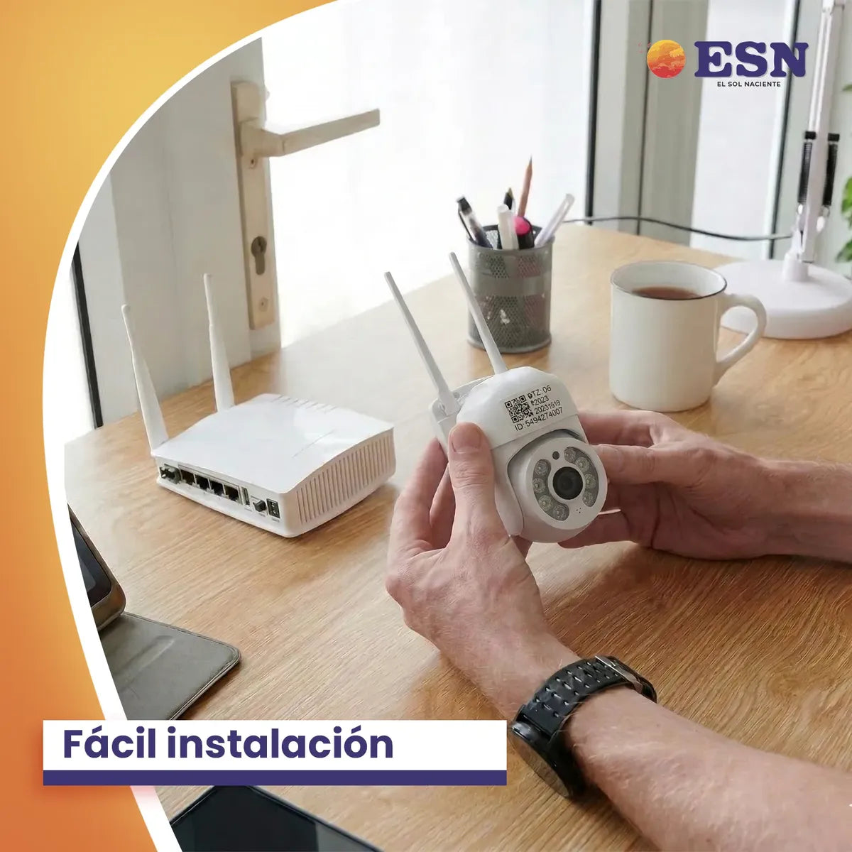 Cámara Seguridad Esn Wifi 5g Hd Con Luz, Alarma Y Audio