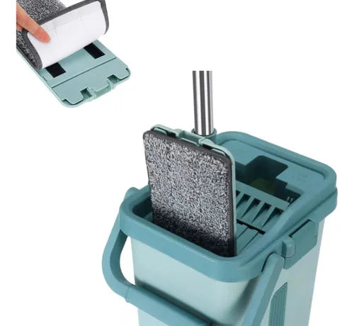 Mopa Plana Vertical Trapeador Balde Escurridor 2 Microfibra