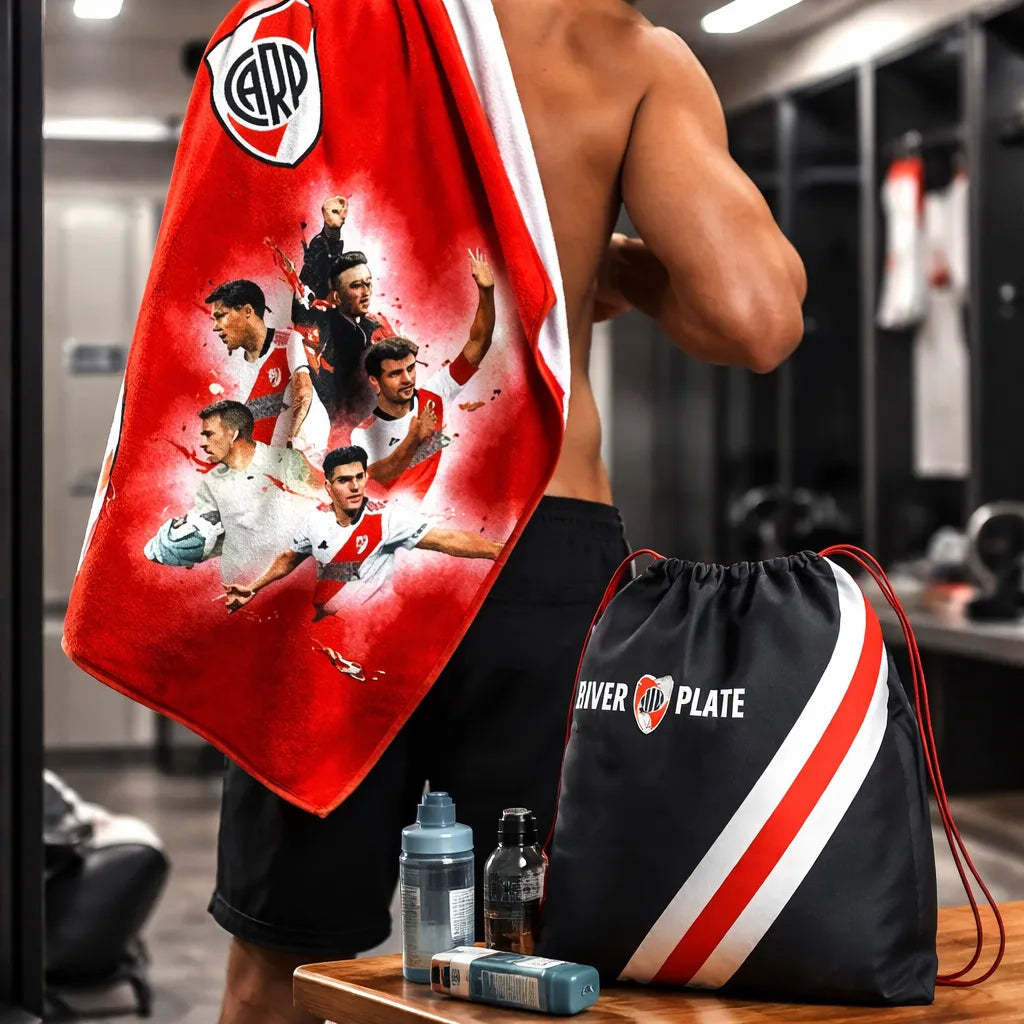 Toallones Secado Rapido River Boca Oficial C/ Mochila