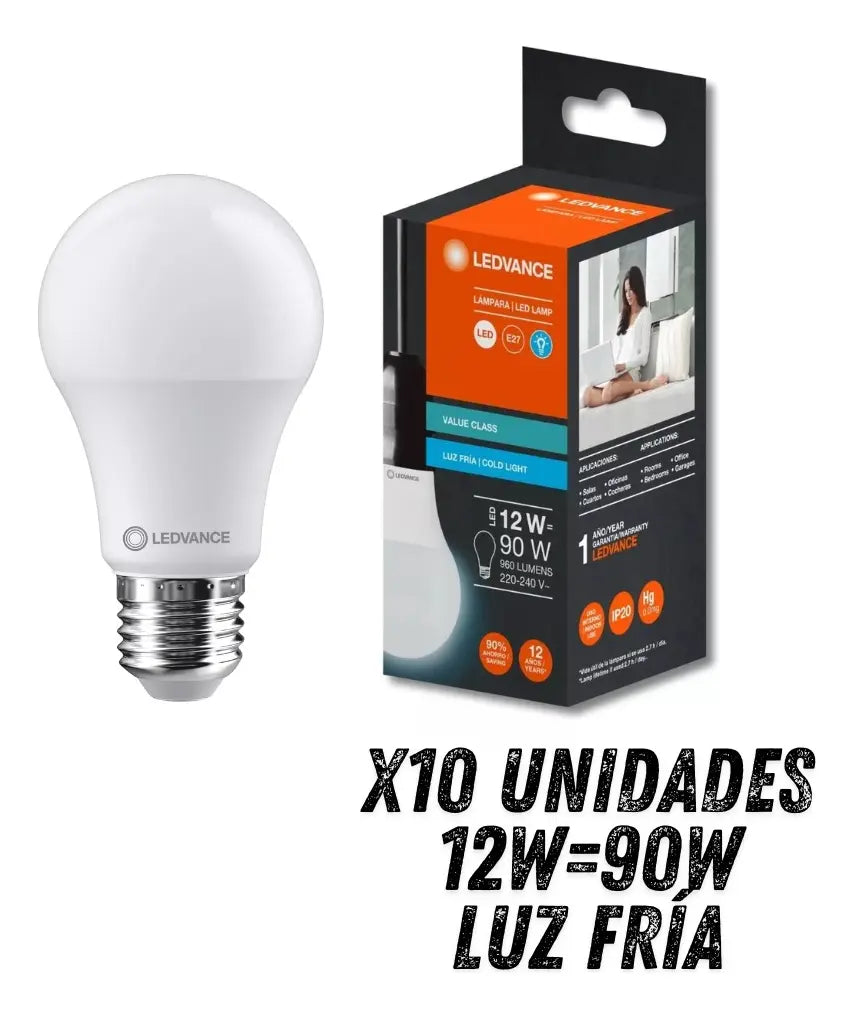 Pack X 10 Lámparas Led 12w=90w Osram Ledvance L Fria E631