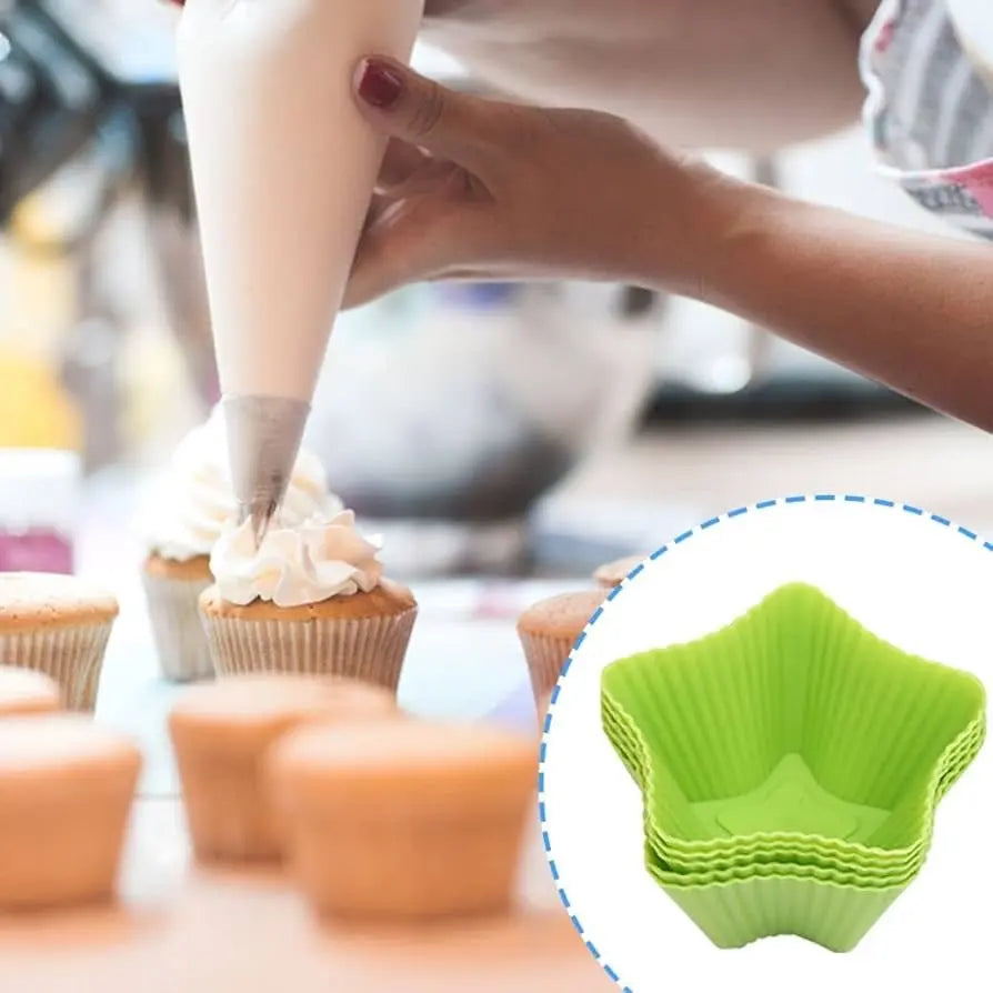 Molde Cupcakes Silicona Estrella Pack 12 Colores Variados