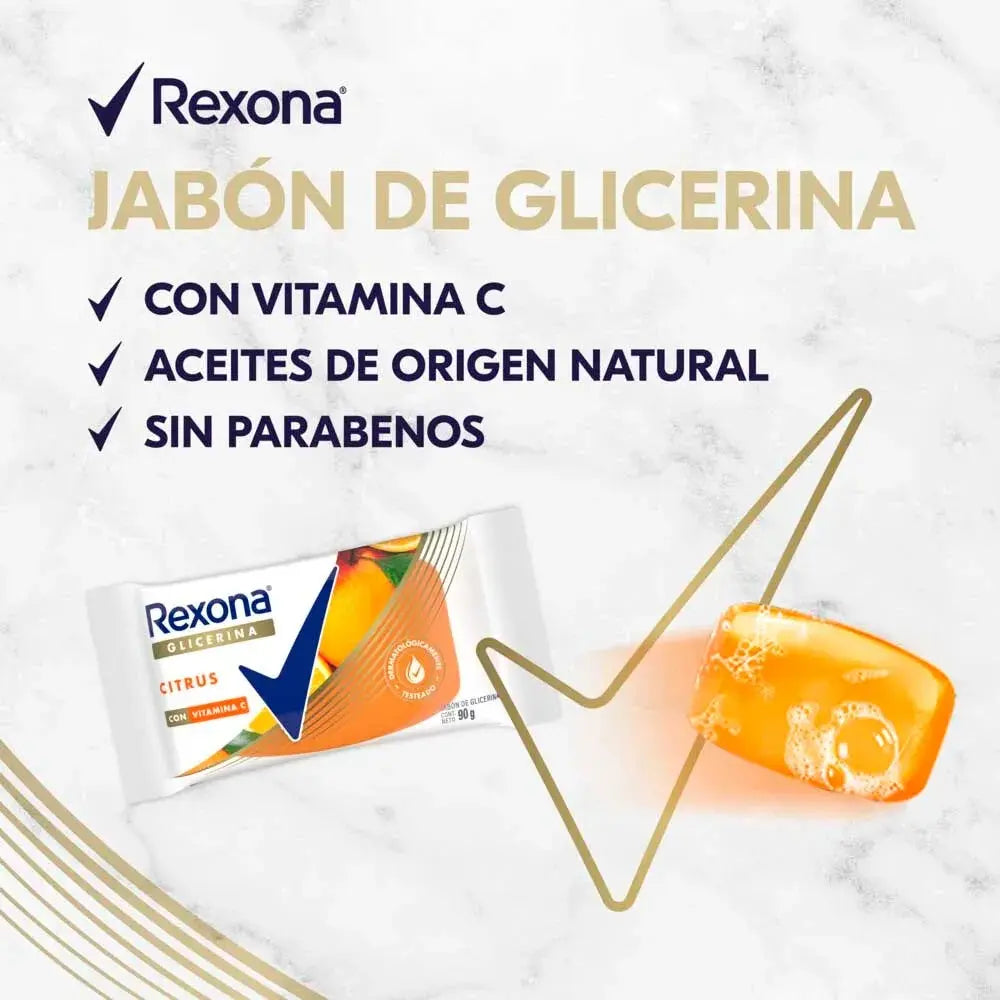 Jabon De Glicerina Rexona Citrus Con Vitamina C 90gr