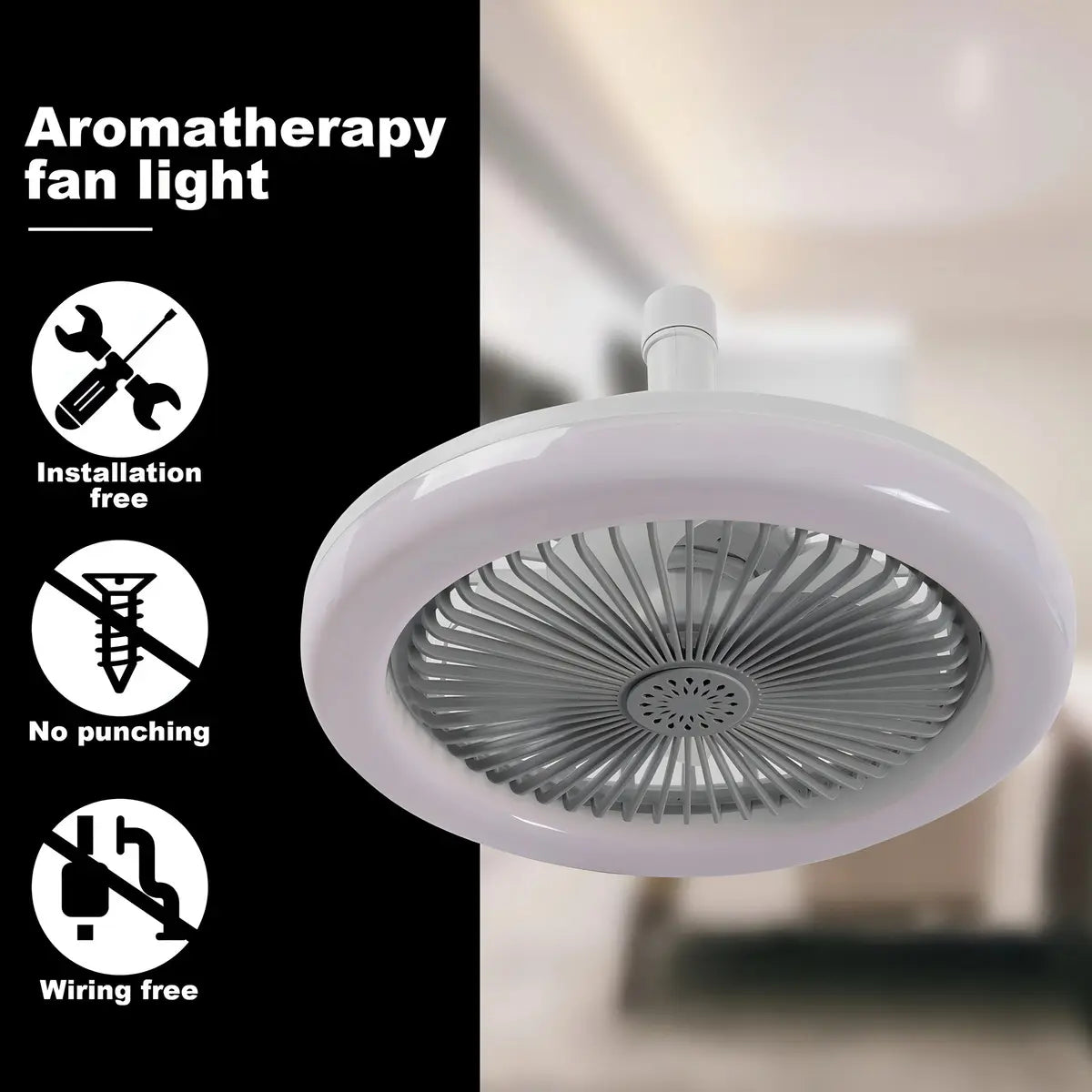 Lampara Ventilador De Techo Aromaterapia Con Control Cp-fs01