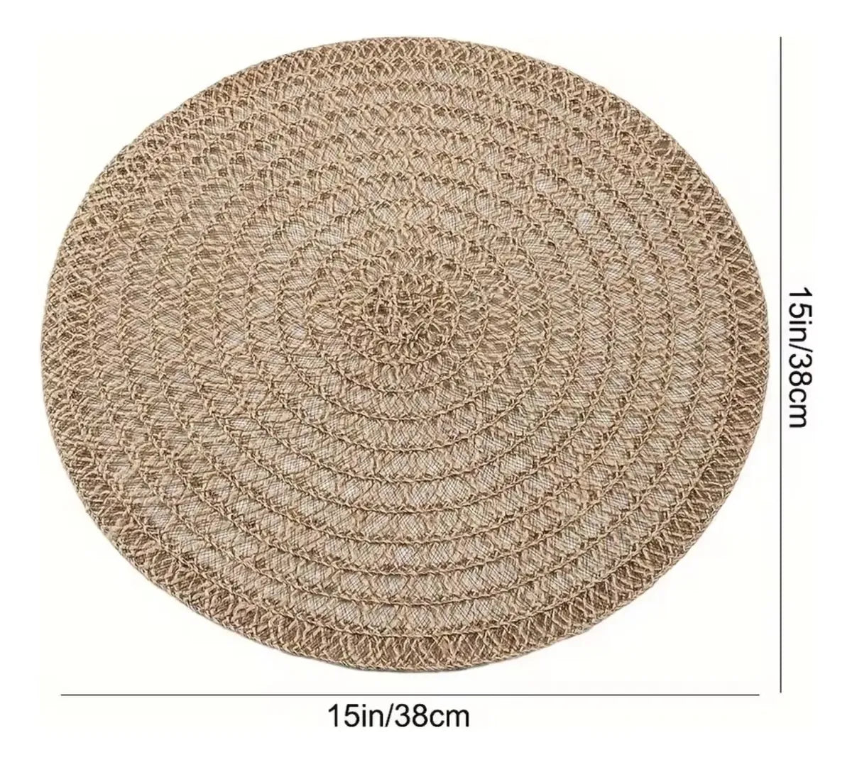 Individuales De Mesa Redondos Rustico 38cm Pack X 6