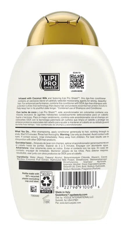 Ogx Coconut Milk Acondicionador X385ml