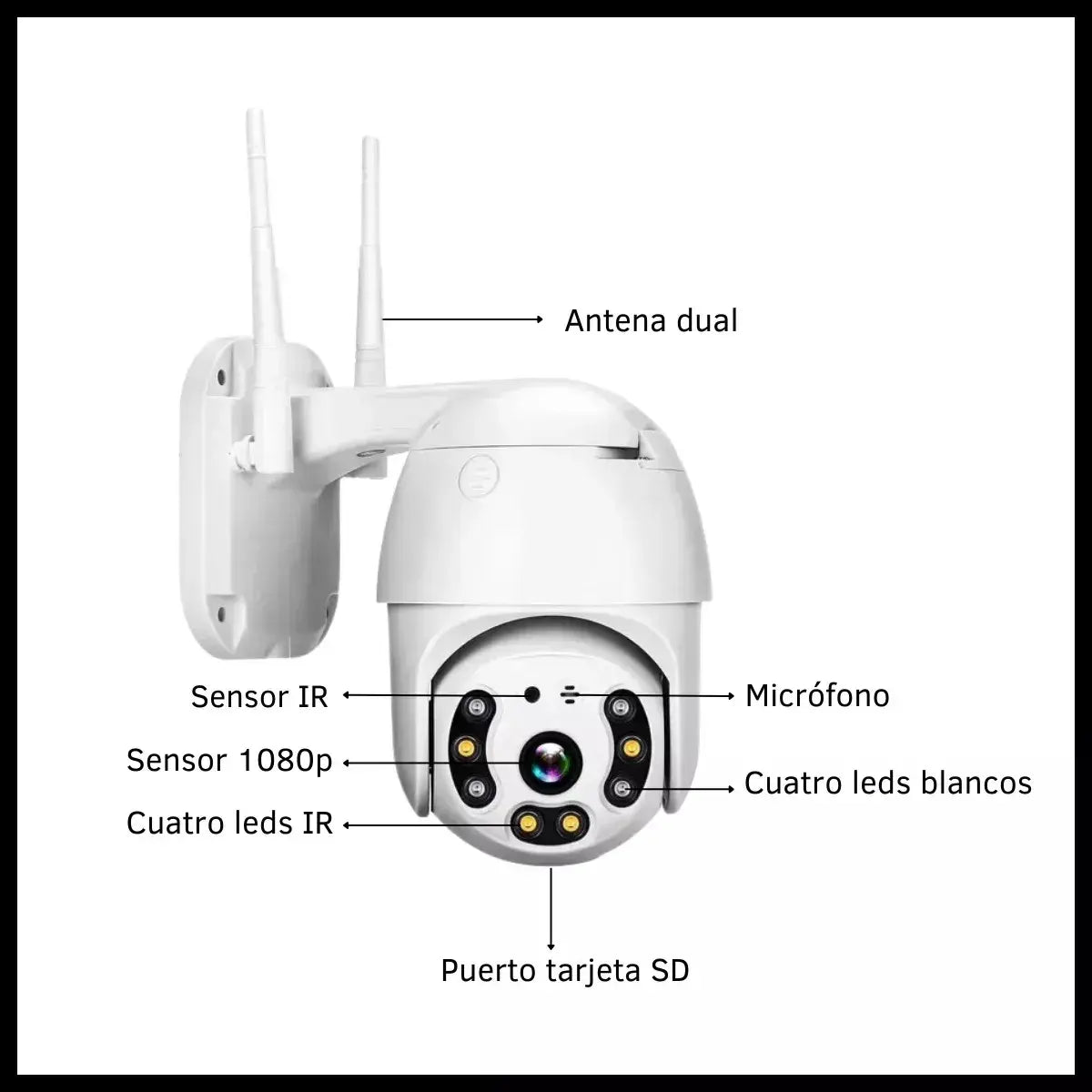 Camara Seguridad Domo 360hd Exterior Wifi Inteligente
