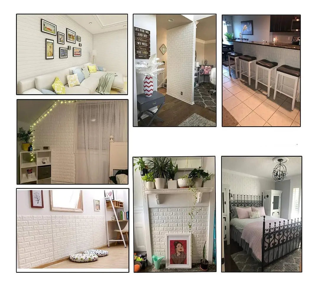Pared Decorativa Placa Autoadhesiva 3d X 10 Placas Ladrillo