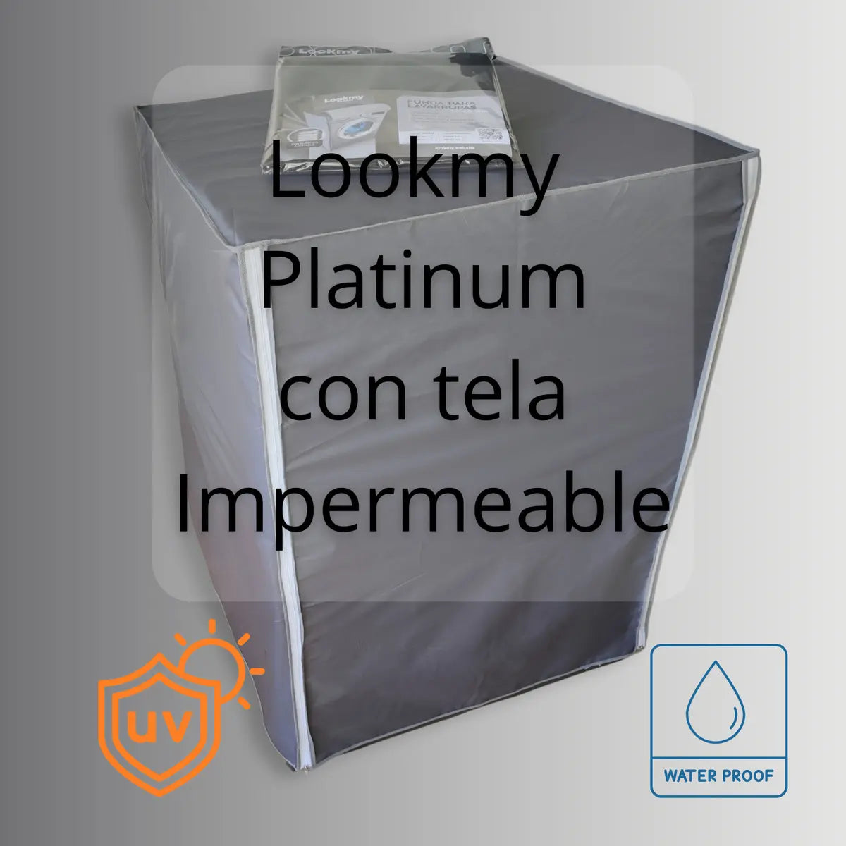 Funda Para Lavarropas Impermeable 60x60 Cm Gris | Cubre Lavarropas Exterior Lookmy | Funda Lavarropas Frontal Con Ajuste |