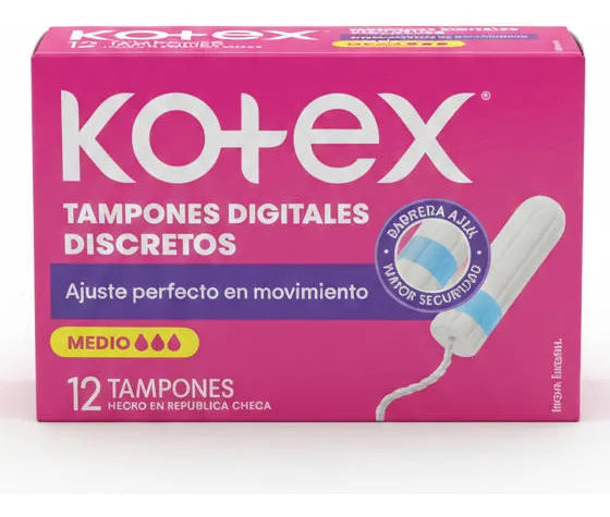Tampones Kotex Digital Flujo Moderado X 12und