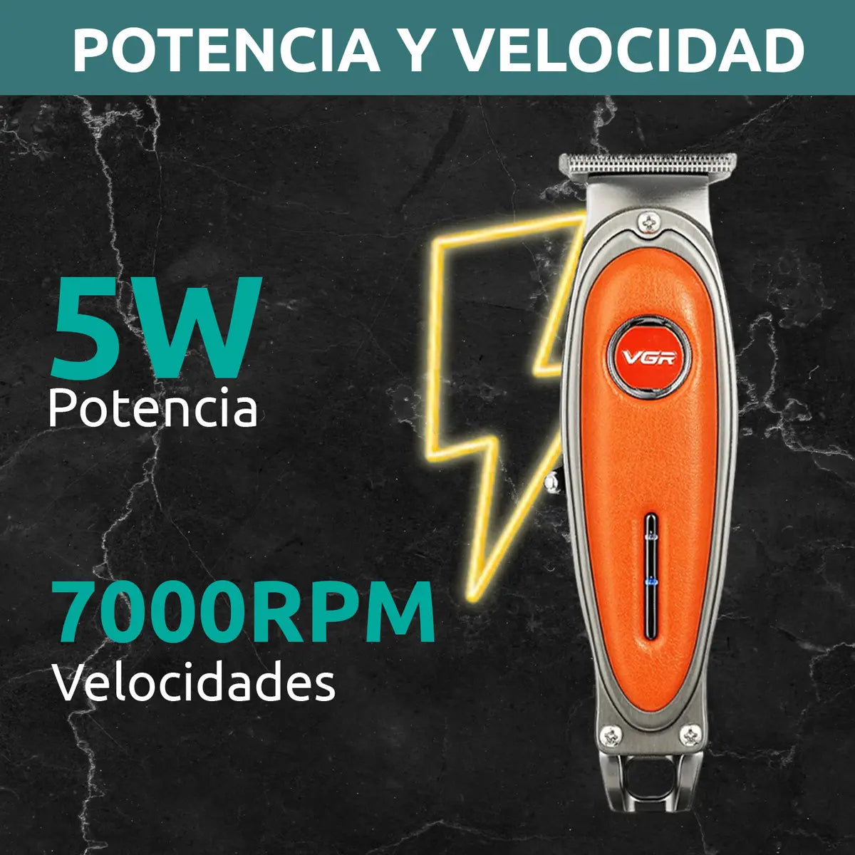 Maquina Corta Pelo Patillera Barba Vgr V-262 Recargable Usb Color Naranja