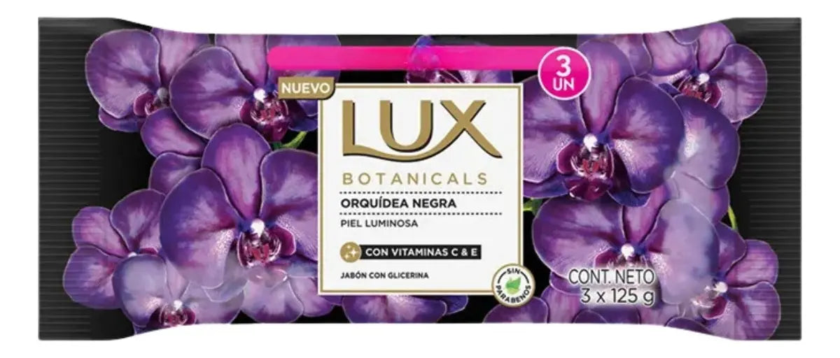Jabon En Barra Lux Botanicals Orquidea Negra 3 Un X 125 Gr