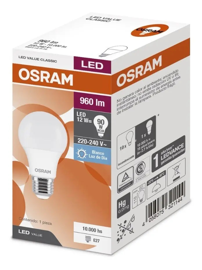 Pack X 10 Lámparas Led 12w=90w Osram Ledvance L Fria E631