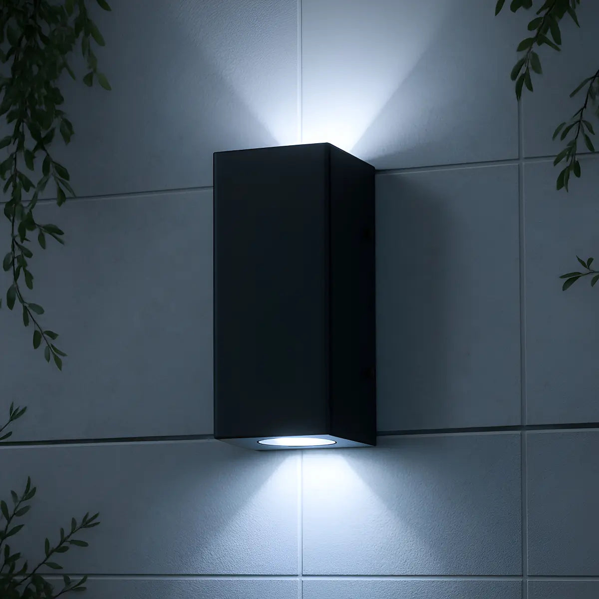 Aplique Pared Bidireccional Intemperie Gu10 + 2 Dicroica 7w