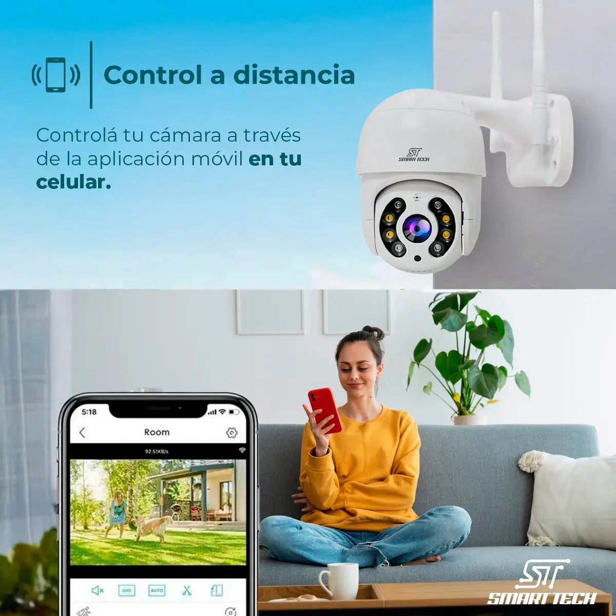 Camara Domo Exterior Seguridad Ip 4mp Autotracking Vigilancia Full Hd Smart Tech N8-400W-IR