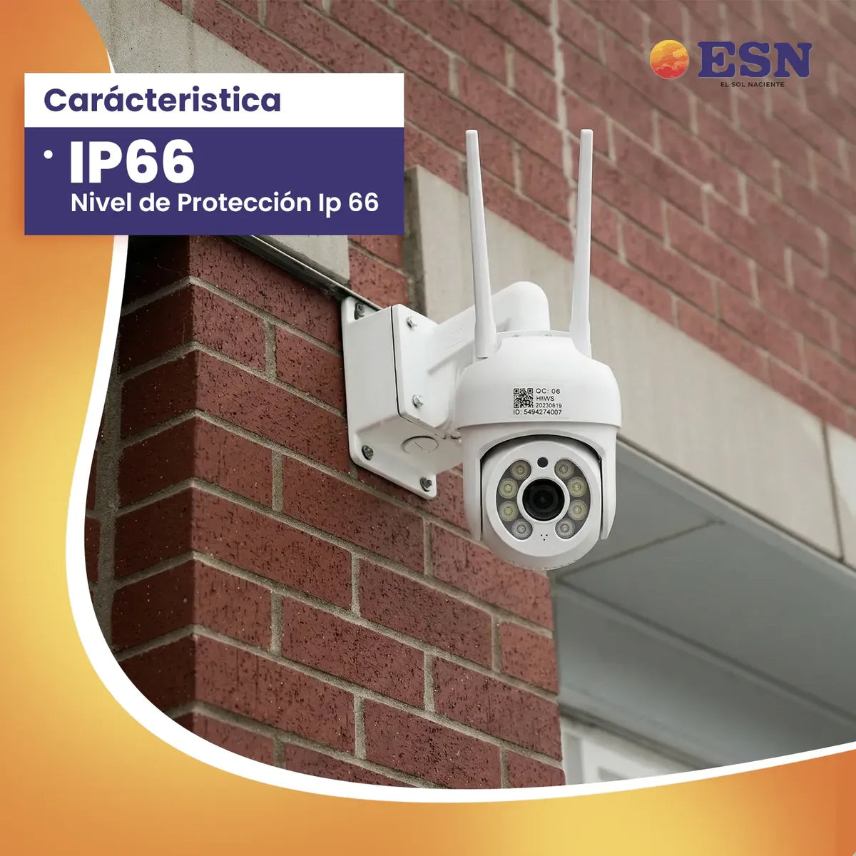 Cámara Seguridad Esn Wifi 5g Hd Con Luz, Alarma Y Audio