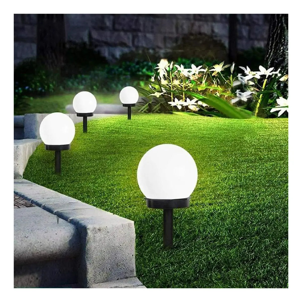 Estaca Luz Led Jardin Exterior Modelo Esfera Luminosa