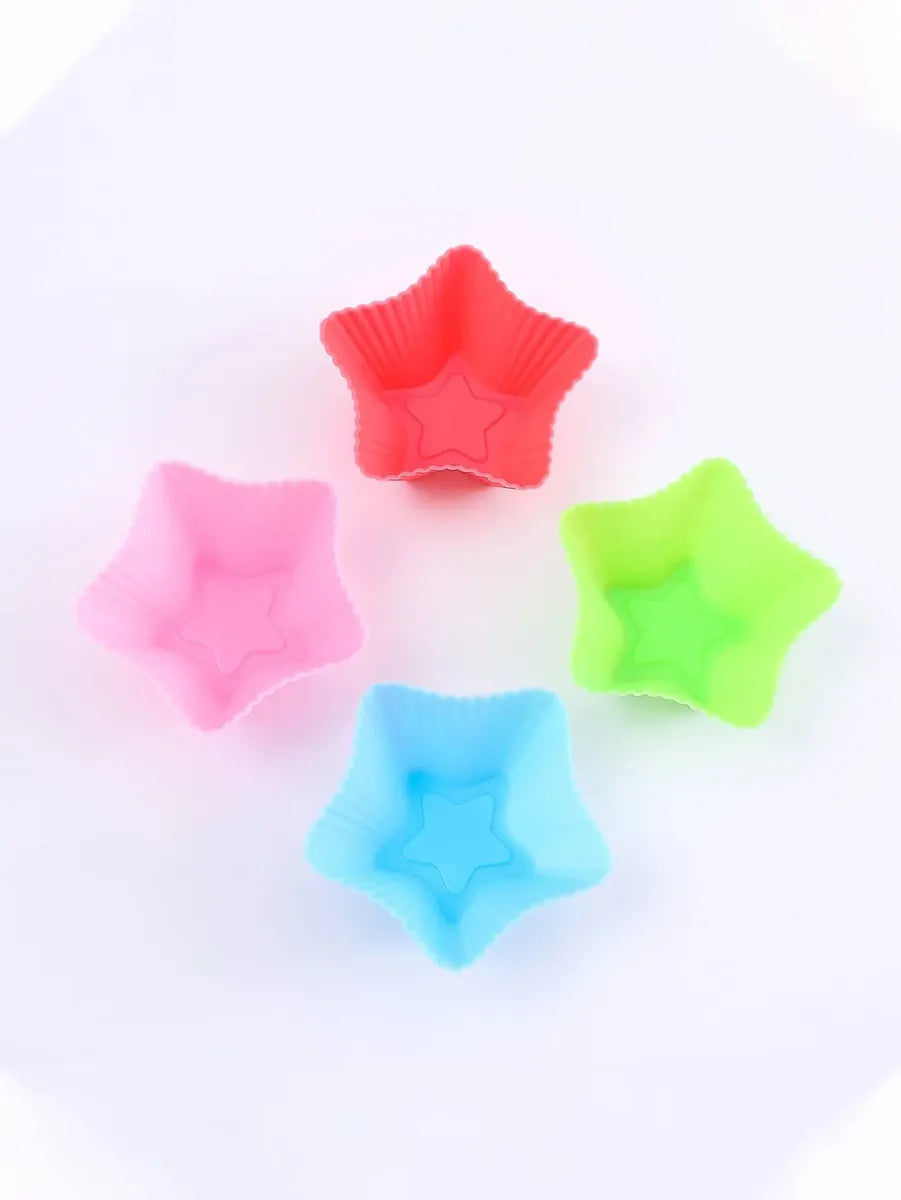 Molde Cupcakes Silicona Estrella Pack 12 Colores Variados