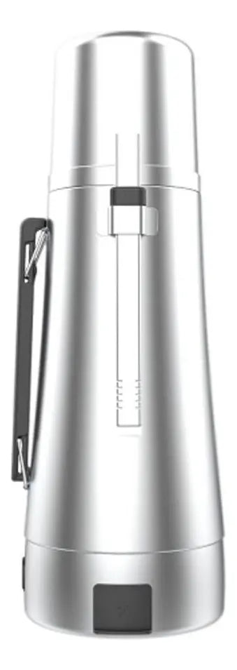 Termo Electrico Peabody Eta1001s A.inox 1l Mate Bombilla P1 Plateado