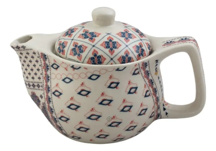 Tetera De Porcelana Con Infusor De Acero Inox 450 Cc Diseño