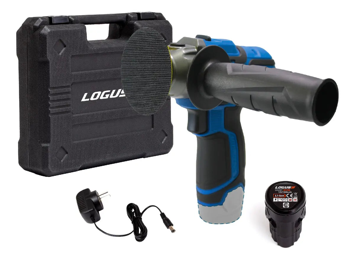 Pulidora Lijadora Inalámbrica Logus 8300rpm C/Batería Cargador 6 Accesorios y Maletín