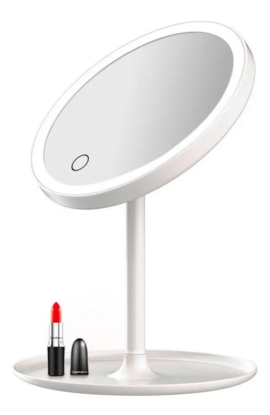 Espejo Doble Aumento 360 Luz Led Maquillaje Carga Usb