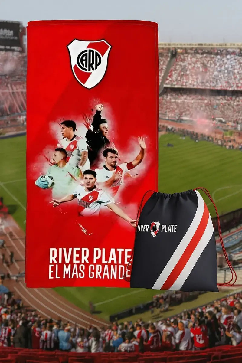 Toallones Secado Rapido River Boca Oficial C/ Mochila