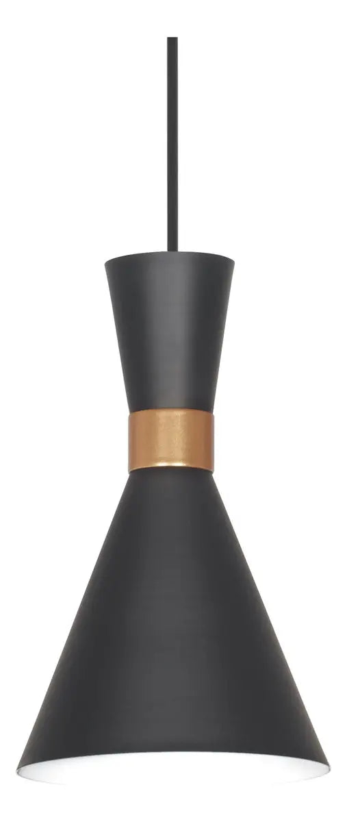 Luminaria Colgante Led Liby 1 Blanco Ø16cm E27 Alumin Bixor Estructura Negro