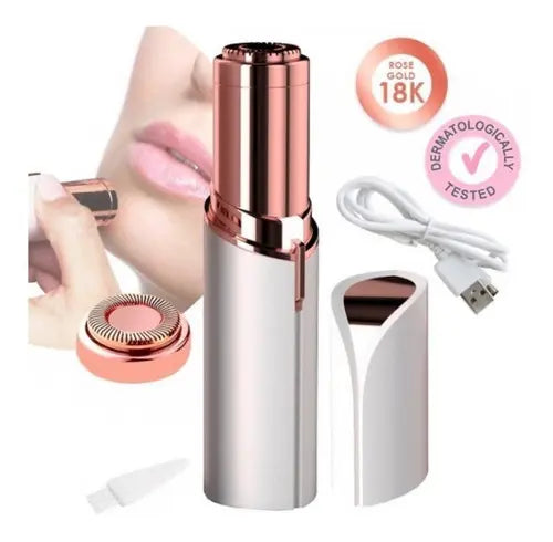 Depiladora Facial Recargable Portatil Sin Dolor Color Blanco
