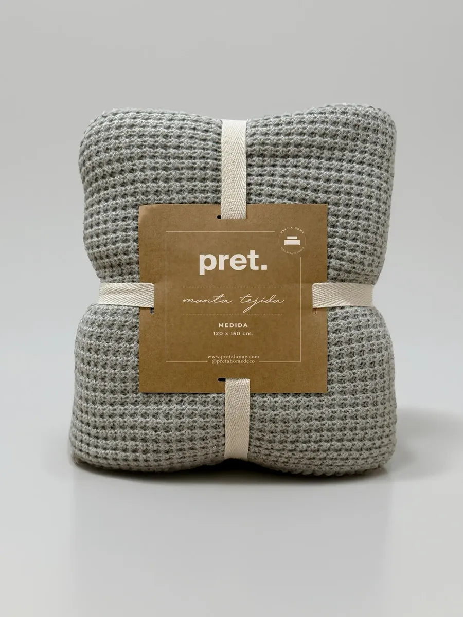 Manta Tejida Deco Sillón Pie De Cama 120x150 Cm Pret