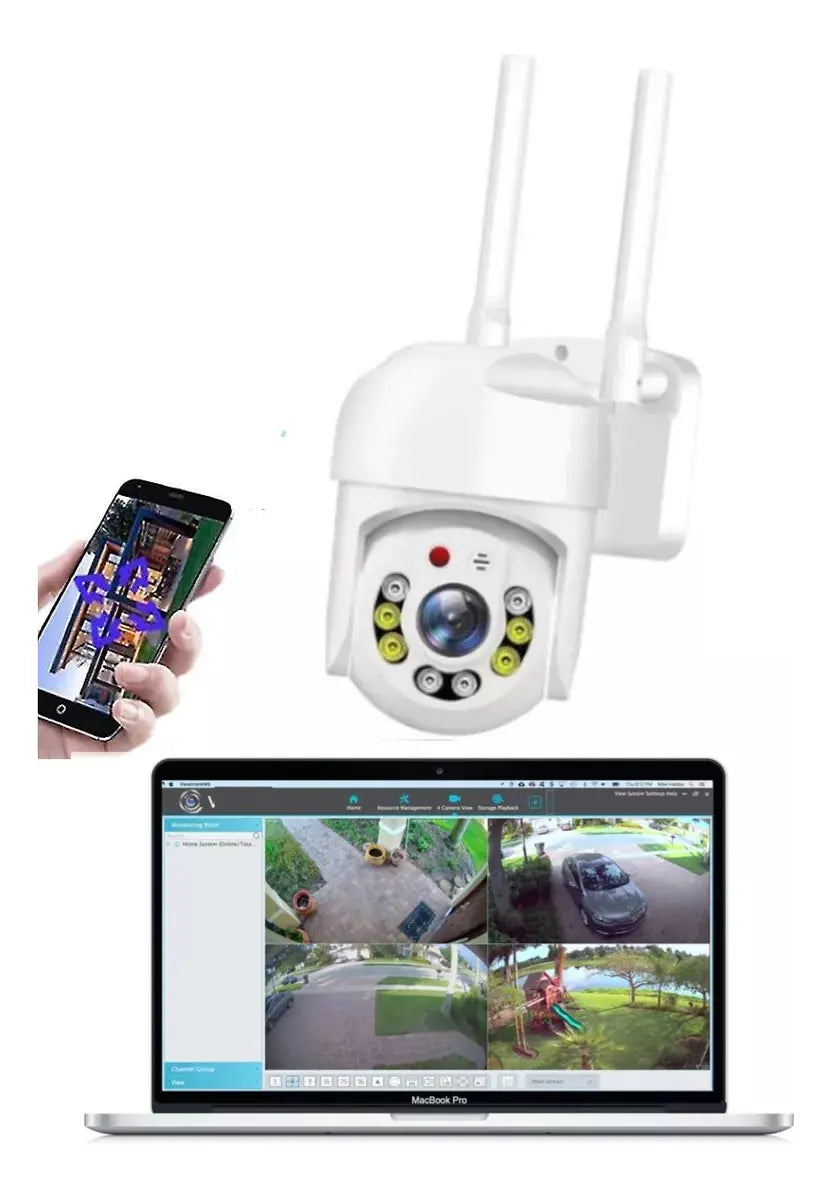 Cámara de seguridad Genérica Exterior con resolución 2MP visión nocturna incluida color blanco